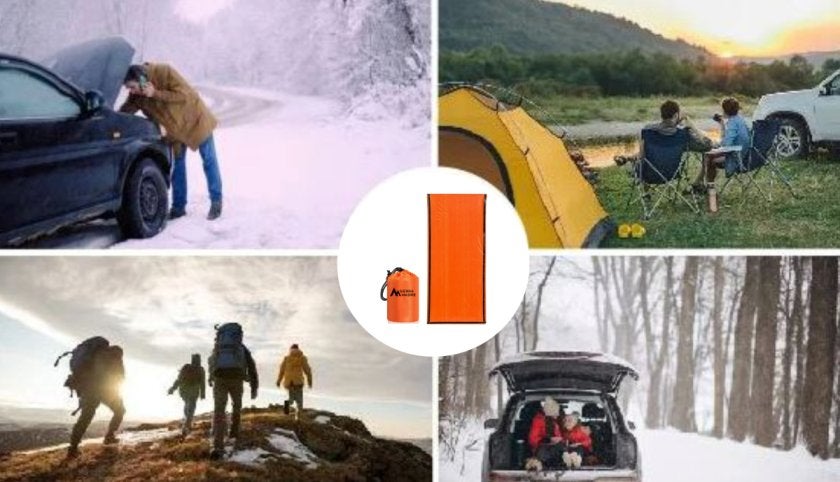 Emergency Sleeping Bag use cases - car breakdown, camping, hiking, vehicle storage